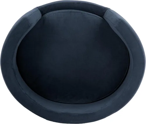 Miniatura 8 de HomePop Cama tapizada curvada para mascotas - Cama redonda de lujo para gatos y perros, muebles de terciopelo azul para mascotas