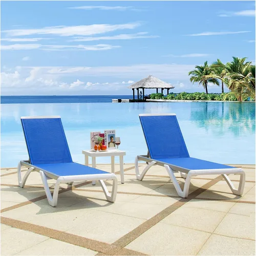 Miniatura 15 de Domi - Tumbona para exteriores, sillón ajustable de aluminio para patio, silla de piscina de plástico para terraza, césped, patio trasero