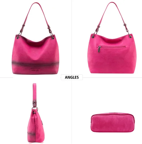 Miniatura 5 de Wrangler Hobo Bags for Women Vegan Leather Top Handle Shoulder Purses and Handbags