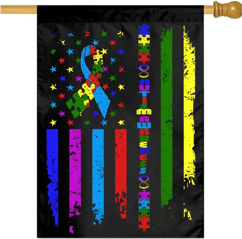 Miniatura 9 de Bandera de grado de conciencia sobre el autismo, 12 x 18 pulgadas, decoración al aire libre, banderas estadounidenses, patio, jardín, pared