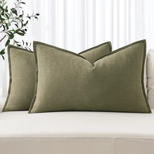 Miniatura 40 de MIULEE - Juego de 2 fundas de almohada decorativas de lino, estilo bohemio, rústico, neutral, para sofá, cama, 16 x 16 pulgadas, color marrón