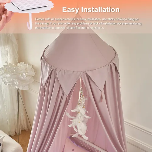 Miniatura 6 de Toldo de cama para niños, cortina de cama para niñas, decoración de habitación, casa colgante, castillo, rincón de lectura, toldo de ensueño
