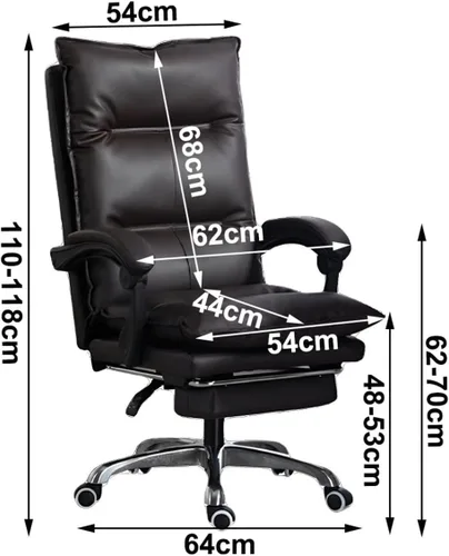 Miniatura 2 de Silla de oficina de respaldo alto, silla de escritorio para computadora, silla ejecutiva ergonómica, silla giratoria reclinable con reposapiés