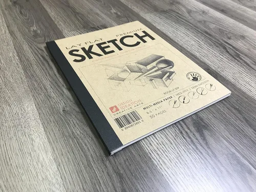 Miniatura 3 de Design Ideation Lay Flat - Cuaderno de bocetos multimedia. Cuaderno de bocetos extraíble para lápiz, tinta, marcador, carbón y pinturas de acuarela.
