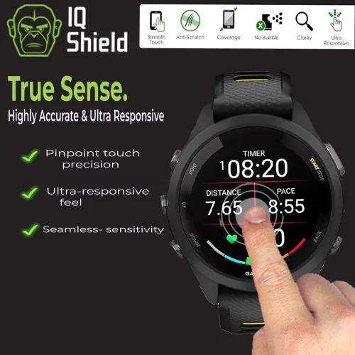 Miniatura 7 de IQShield Paquete de 6 protectores de pantalla para Garmin Forerunner 265s (1.654 in): fácil instalación, ultra fino, antiarañazos, película de TPU