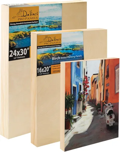Miniatura 5 de Da Vinci Pro Panel de madera de abedul de 7/8 pulgadas de profundidad, panel individual de 6 x 6 pulgadas, textura fina, resistente a