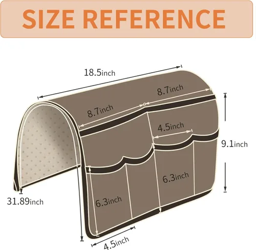 Miniatura 2 de HAOMAIJIA Organizador antideslizante de reposabrazos para sofá, organizador de almacenamiento lateral para sillón y mesita de noche, para sofá