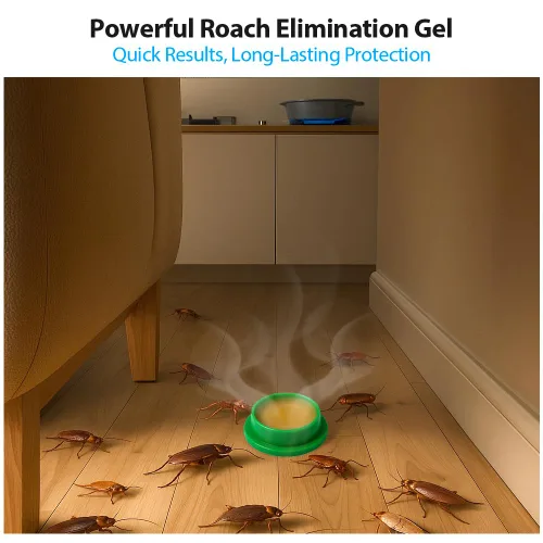 Miniatura 3 de Paquete de 64 estaciones de cebo de gel para cucarachas en interiores, potente mata cucarachas en interiores para infestación de cucarachas, cebo