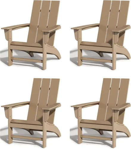 Miniatura 20 de Silla Adirondack de Madera Sintética Adiromoti, Sillas de Patio Resistente a Todo Clima, Aspecto de Madera, Silla Pre-Ensamblada para Fuego al Aire