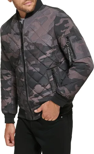 Miniatura 3 de Calvin Klein chamarra de aviador con detalle de cremallera acolchada para hombre