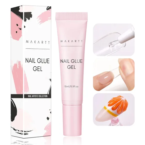 Miniatura 13 de Makartt Arte de uñas en gel 3D, pegamento de gel para esculpir para dibujar, moldear, escultura, gemas y decoración, esmalte de gel transparente que
