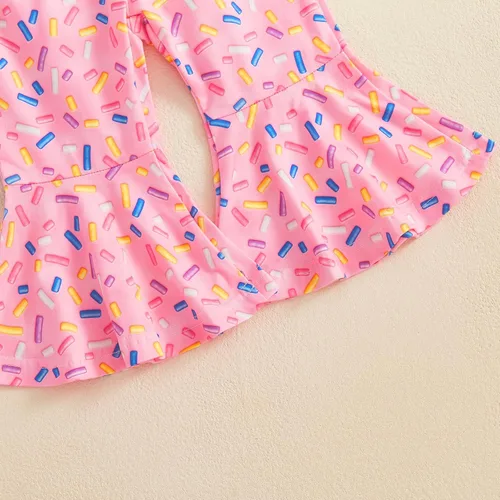 Miniatura 20 de Conjunto de ropa de cumpleaños para bebé niña pequeña, camiseta de manga larga, pantalones de campana, diadema
