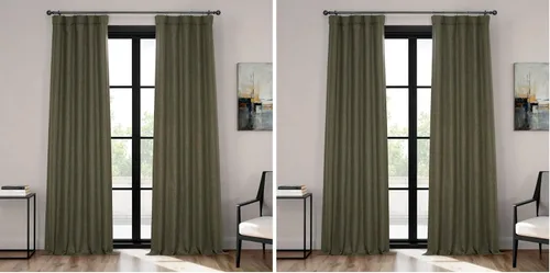 Miniatura 12 de HPD Half Price Drapes - Cortinas de lino sintético para sala de estar (2 paneles) - 100 pulgadas de ancho x 84 pulgadas de largo - Cortinas
