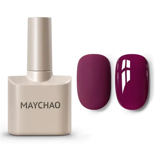 Miniatura 8 de MAYCHAO Esmalte de uñas de gel rojo vino de 0.5 fl oz, 1 esmalte de uñas en gel rojo claro que se absorbe con LED UV, esmalte de uñas en gel