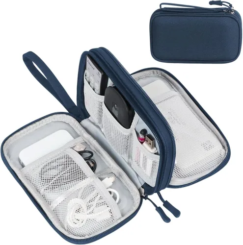 FYY Organizador electrónico, organizador de cables de viaje, bolsa de transporte para accesorios electrónicos, portátil, impermeable, doble capa,