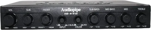 Miniatura 3 de Audiopipe Ecualizador gráfico de 4 bandas 1/2 Din con control de subwoofer EQ-4-V15 (15V)