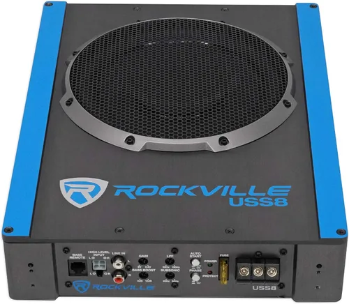 Miniatura 6 de Rockville USS8 - Subwoofer delgado para coche/camión de 8 pulgadas y 600 W, 150 W RMS, certificado CEA-2006, kit de amplificador RWK10 de calibre 10