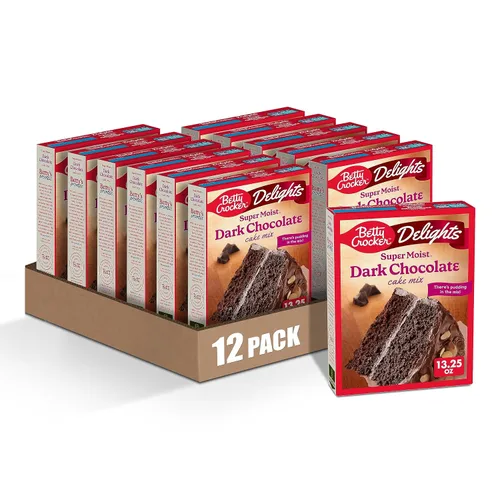 Miniatura 48 de Betty Crocker Delights Mezcla de pastel de chocolate alemán súper húmedo, 13.25 onzas (paquete de 12)