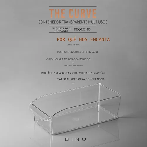 Miniatura 2 de BINO Contenedores de almacenamiento de plástico, pequeños THE CURVE COLLECTION Contenedores organizadores multiusos Contenedores