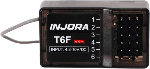 Miniatura 4 de INJORA Transmisor RC 2.4GHz 6CH Controlador y receptor para 1/8 1/10 RC Coche Barco Tanques Crawler TRX4 SCX10 Piezas de actualización (T6F)