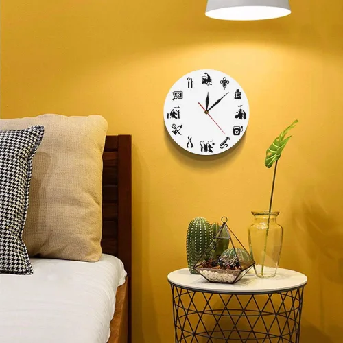 Miniatura 6 de The Geeky Days Moderno reloj de pared silencioso sin tictac clínica dental oficina signo decoración endodoncista reloj reloj dentistas regalo