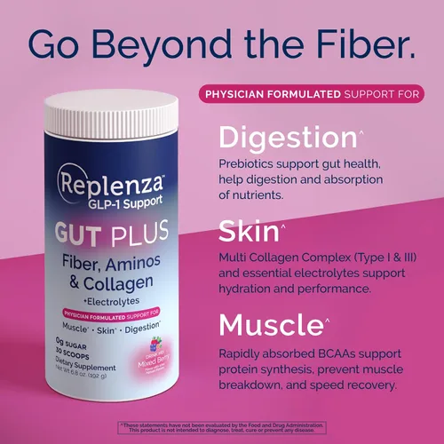 Miniatura 8 de Polvo de Apoyo Nutricional Replenza Daily Replenisher – Recuperación Muscular, Salud Digestiva y Elasticidad de la Piel Mezcla de Aminoácidos