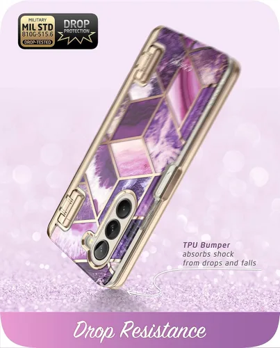 Miniatura 4 de i-Blason Cosmo - Funda para Samsung Galaxy Z Fold 5 con soporte para bolígrafo, protector de pantalla integrado, protección de bisagra, 3 fundas