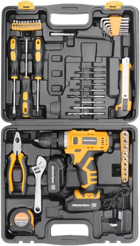 Miniatura 3 de 47 unids 12 V taladro inalámbrico kit de herramientas de mano para el hogar w/2