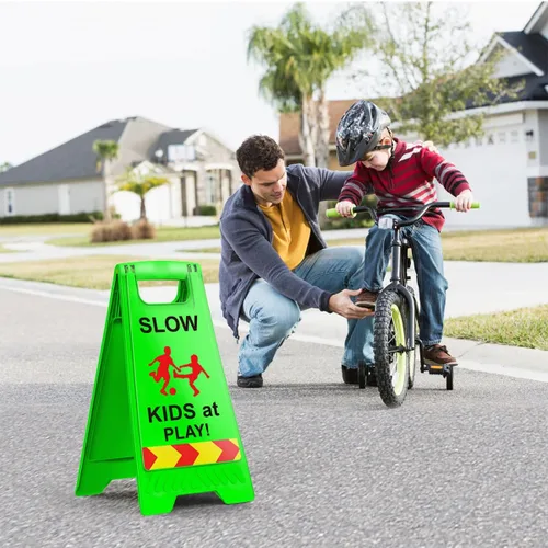 Miniatura 2 de Paquete de 2 señales de seguridad para niños en juego para la calle, señales de seguridad para niños en juego con cinta reflectante de 44.5 cm