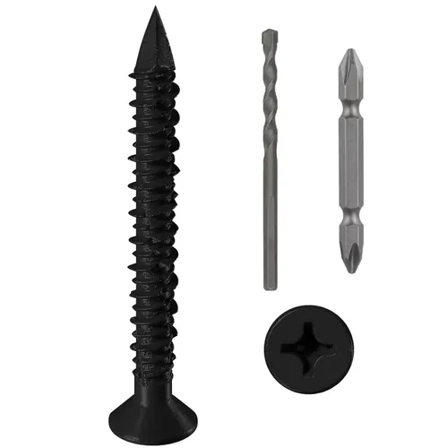 Miniatura 14 de Wensilon (105 PIEZAS) Kit de Anclajes de Tornillo para Hormigón de 3/16" Cabeza Plana Azul/Negro/Blanco para Anclaje a Mampostería, Bloque