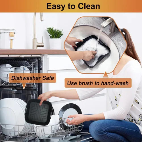 Miniatura 6 de BYKITCHEN Forros de silicona para freidora de aire para Ninja Air Fryer Pro 5 QT AF141, Ninja AG301, Cosori 5QT/6QT y otros de 4.5-6.5 QT, forros