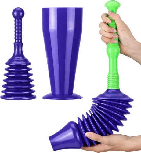 Juego de desatascadores para inodoro y fregadero Luigi's - Azul Azul - Juego de inodoro y lavabo