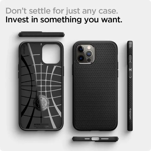 Miniatura 7 de Spigen Liquid Air - Funda diseñada para iPhone 12 Pro Max (2020), color negro mate