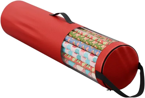 Miniatura 8 de Bolsa de almacenamiento de papel de regalo, organizador de papel de regalo debajo de la cama para almacenar múltiples rollos de papel de regalo, Gris