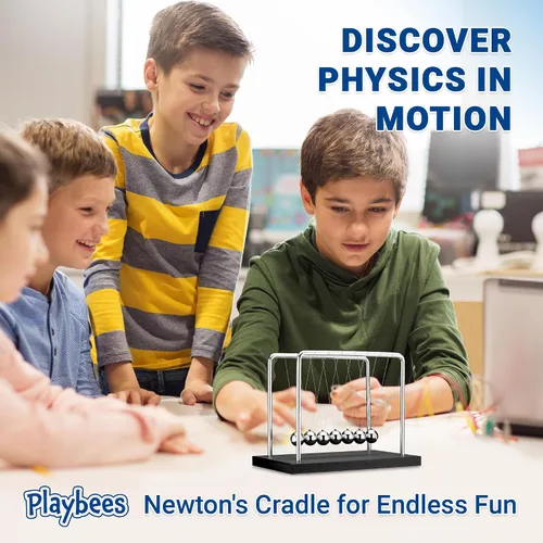 Miniatura 2 de Juguete de escritorio de 7 cuentas Newton's Cradle Balance Balls – Base de madera negra, decoración de oficina, divertido juguete de ciencia física