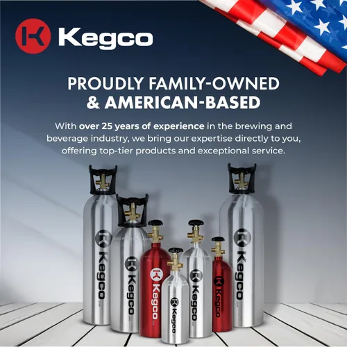Miniatura 8 de Kegco ZXB2.5-R Cilindro de Co2, 2.5 libras, rojo
