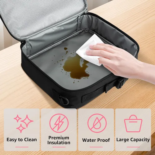 Miniatura 4 de Lonchera Aislante de Gato Negro lonchera para Adolescente Niña Niño Niña Caja Bento Reutilizable Gran Capacidad Portátil Impermeable A Prueba