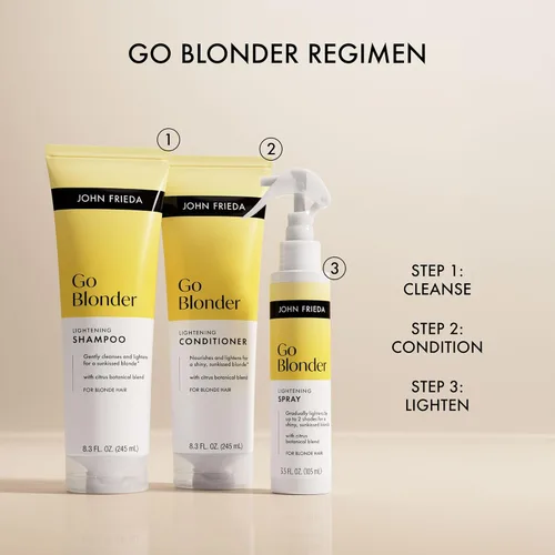 Miniatura 8 de John Frieda Go Blonder Blonde - Champú iluminador para cabello rubio, aclarado y brillo gradual, 8.3 onzas líquidas