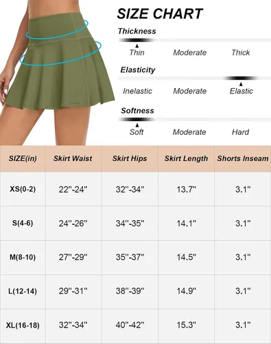 Miniatura 6 de UEU Faldas de tenis para mujer, plisadas, de cintura alta, para golf, atletismo, verano, mini falda pantalón con bolsillos cortos para correr y uso