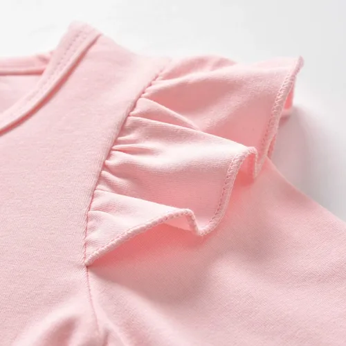 Miniatura 7 de Conjunto de 3 piezas de ropa de bebé niña de manga larga con letras pantalones casuales y diadema