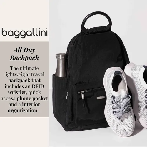 Miniatura 2 de Baggallini Mochila todo el día para mujer con pulsera de teléfono RFID, Negro, talla única