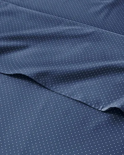 Miniatura 10 de Sábanas con patrón de puntos azules, 1 sábana encimera, 1 sábana bajera y 1 funda de almohada con bolsillos profundos, ropa de cama con estampado