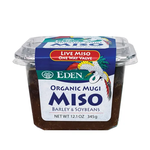 Eden Pasta orgánica Mugi Miso, cultura viva, cebada y soja, ligera y versátil, fabricada en Japón, 12.1oz (345g)