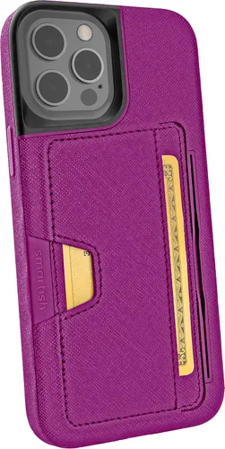 Miniatura 71 de Smartish Funda tipo cartera para iPhone 13 Pro – Wallet Slayer Vol. 2 [delgada + protectora] tarjetero con función atril - Black Tie Affair