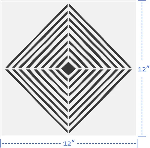 Miniatura 4 de 2 plantillas de azulejos de 12 x 12 pulgadas, plantillas geométricas reutilizables para pintar paredes, azulejos, pisos, cemento, muebles de patio