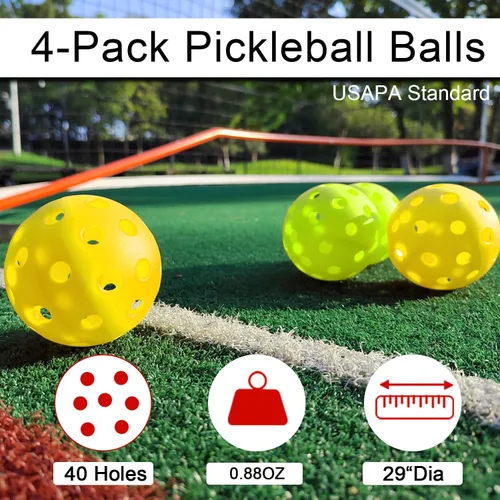 Miniatura 6 de Portable Pickleball Net Set, 22FT Regularion Size Pickle Ball Net with Paddles Set, Outdoor Pickleballs and Carry Bag, Easy Setup for Indoor, Naranja