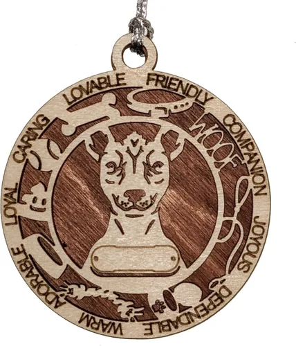 Miniatura 99 de Adorno de Navidad personalizado de madera para perro de 3 pulgadas, nombre y texto personalizables, hecho a mano en Estados Unidos, diseño de corte