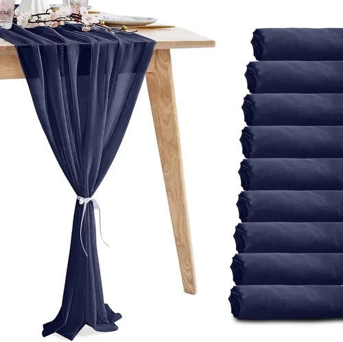 Miniatura 12 de Paquete de 10 Caminos de Mesa de Gasa Rosa Bebé de 10 Pies para Boda, Camino de Mesa de Tul Romántico Transparente para Navidad, Boda, Novia, Fiesta