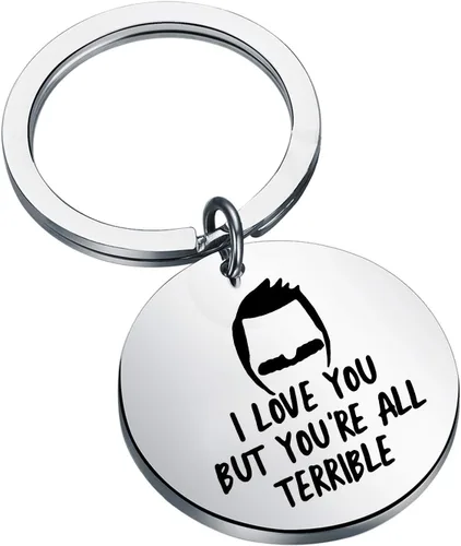 ENSIANTH Llavero inspirado en Bob con texto en inglés "I Love You But You're All Terrible Burgers", regalo para fanáticos de Bob Belcher