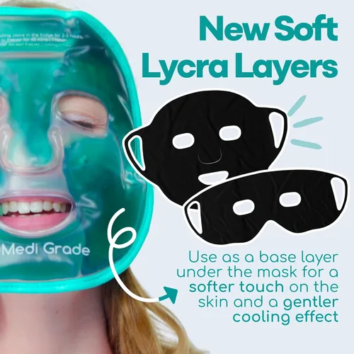 Miniatura 10 de Medi Grade Máscara facial de hielo refrescante y máscara de ojos refrescante para ojos hinchados y alivio de la migraña. Paquete de hielo facial